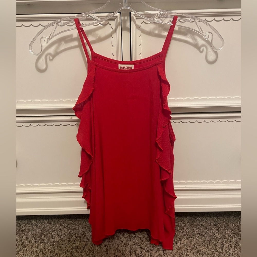 Red ruffled tank top - Size Xs - Never worn